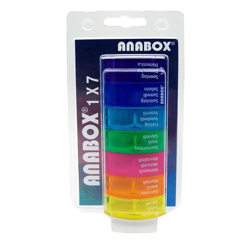 ANABOX Medidispenser 1x7 bunt Pl D/F/I Blist