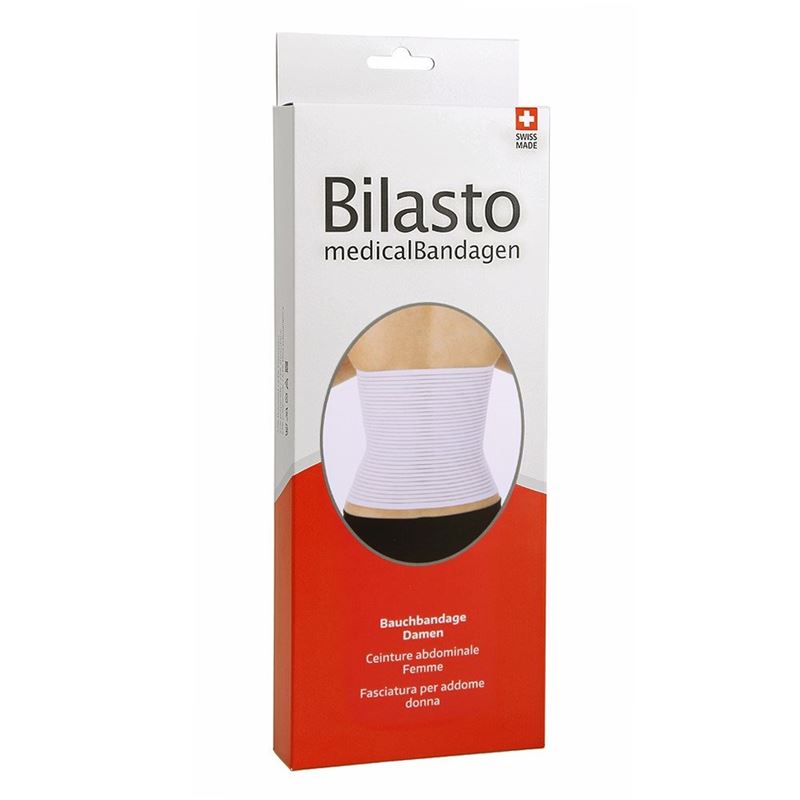 BILASTO Bauchbandage Damen XL weiss Klett