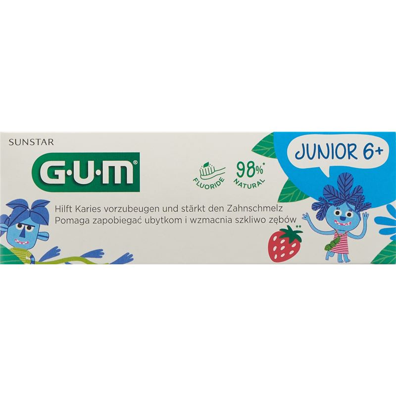 GUM Junior Zahngel 6+J Erdbeere 50 ml