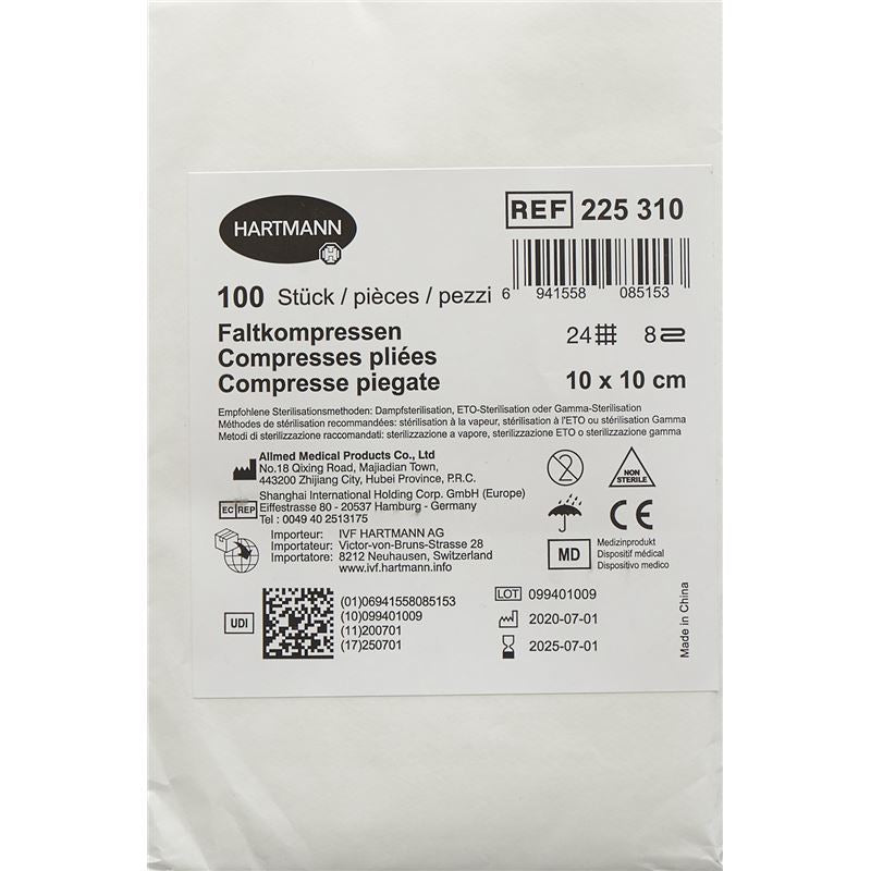 IVF Faltkompresse T24 10x10cm 8fach 100 Stk