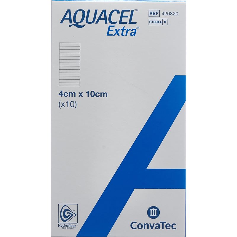 AQUACEL EXTRA Hydrofiber Verband 4x10cm 10 Stk