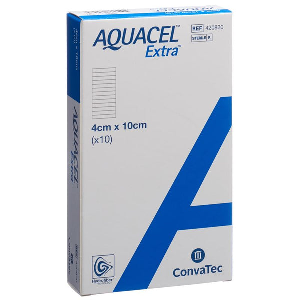 AQUACEL EXTRA Hydrofiber Verband 4x10cm 10 Stk