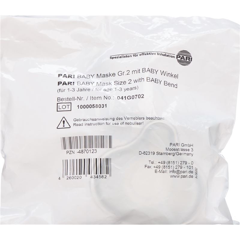 PARI BABY Maske Gr2 mit BABY Winkel