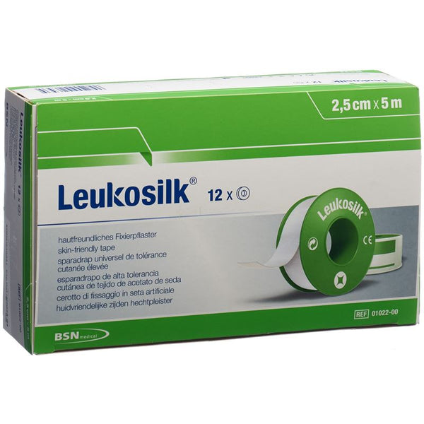 LEUKOSILK hautfreundl Fixierpf 5mx2.5cm 12 Stk