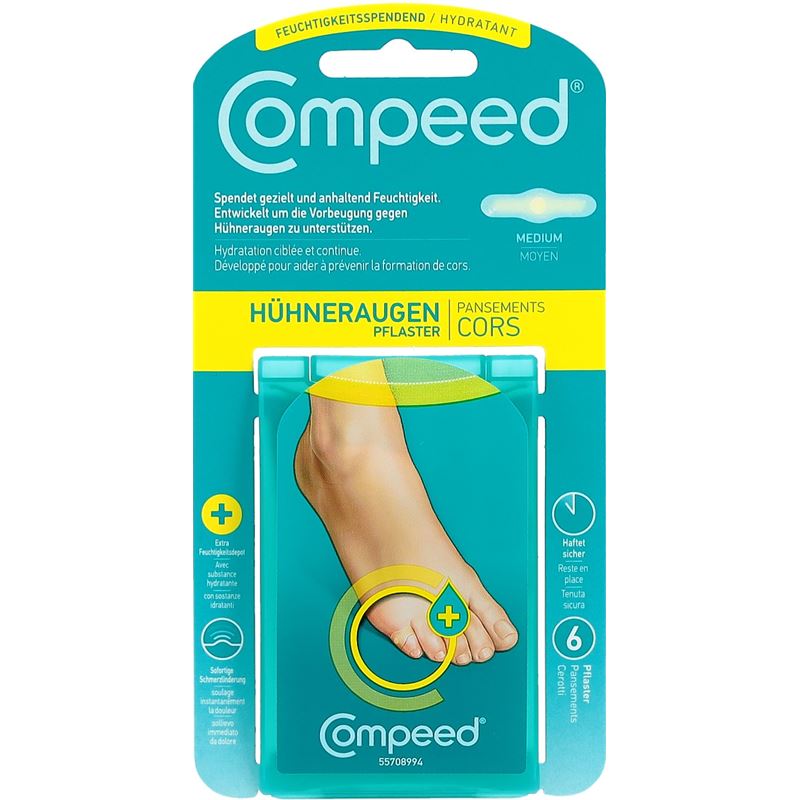 COMPEED Hühneraugenpflaster M feuchtig 6 Stk