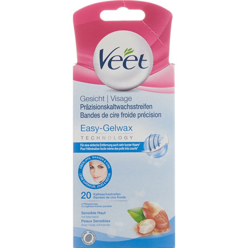 VEET Kaltwachsstreif Gesicht sens Haut 20 Stk
