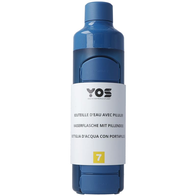 YOS Bottle Wochendispenser 375ml mit 7Fächern blau