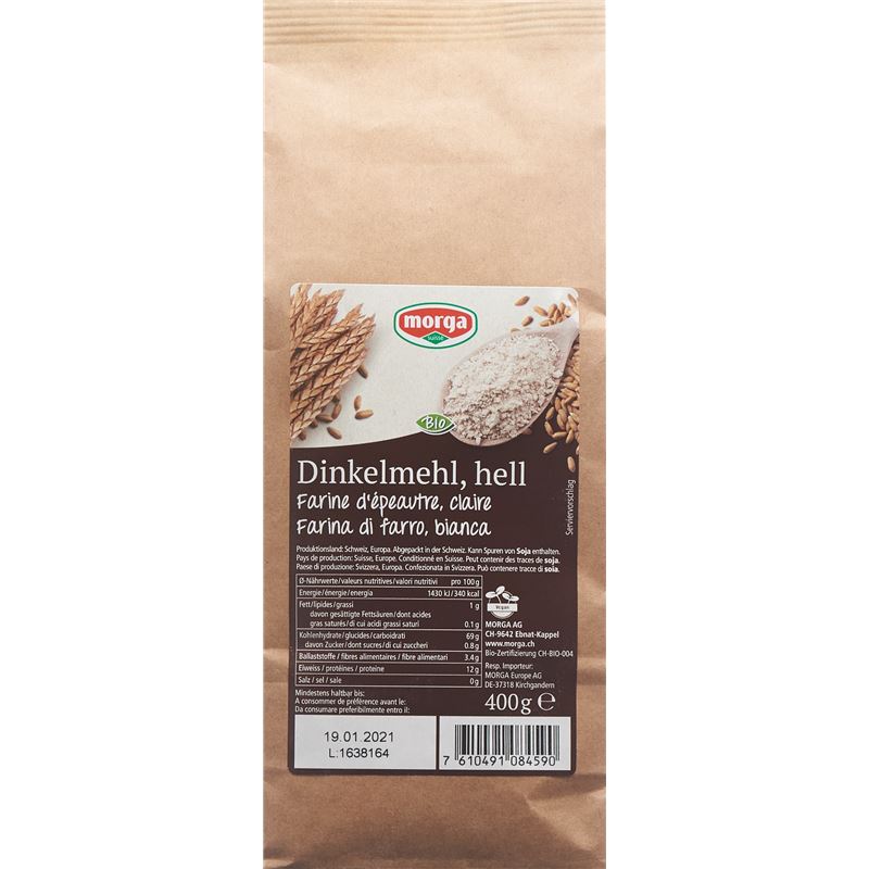 MORGA Dinkelmehl hell Bio Btl 400 g
