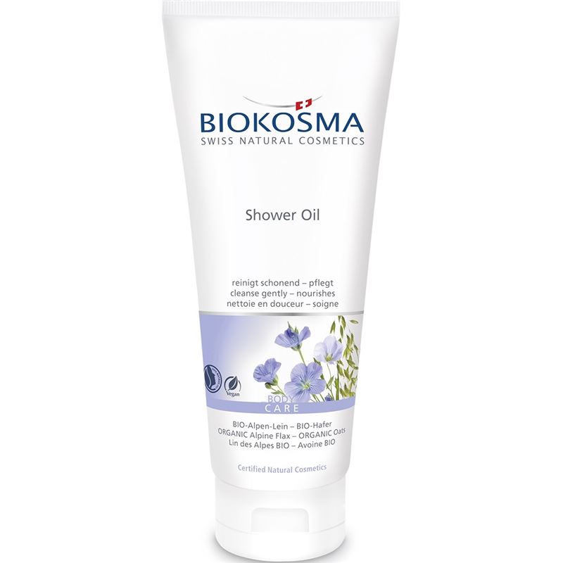 BIOKOSMA Shower Oil Alpen-Lein Hafer BIO 200 ml