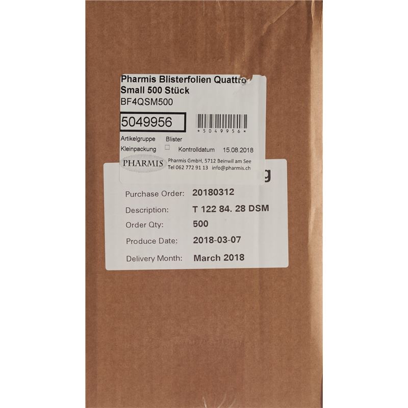 PHARMIS Blisterfolien Quattro Small 500 Stk