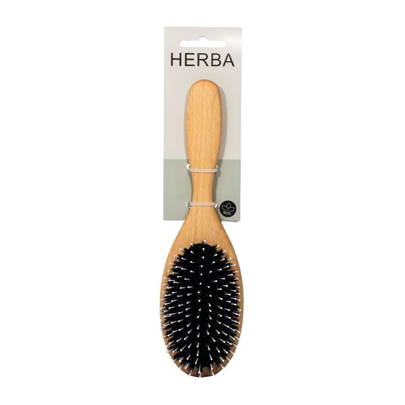 HERBA Haarbürste Wildschw-/Nylonbor oval Buche