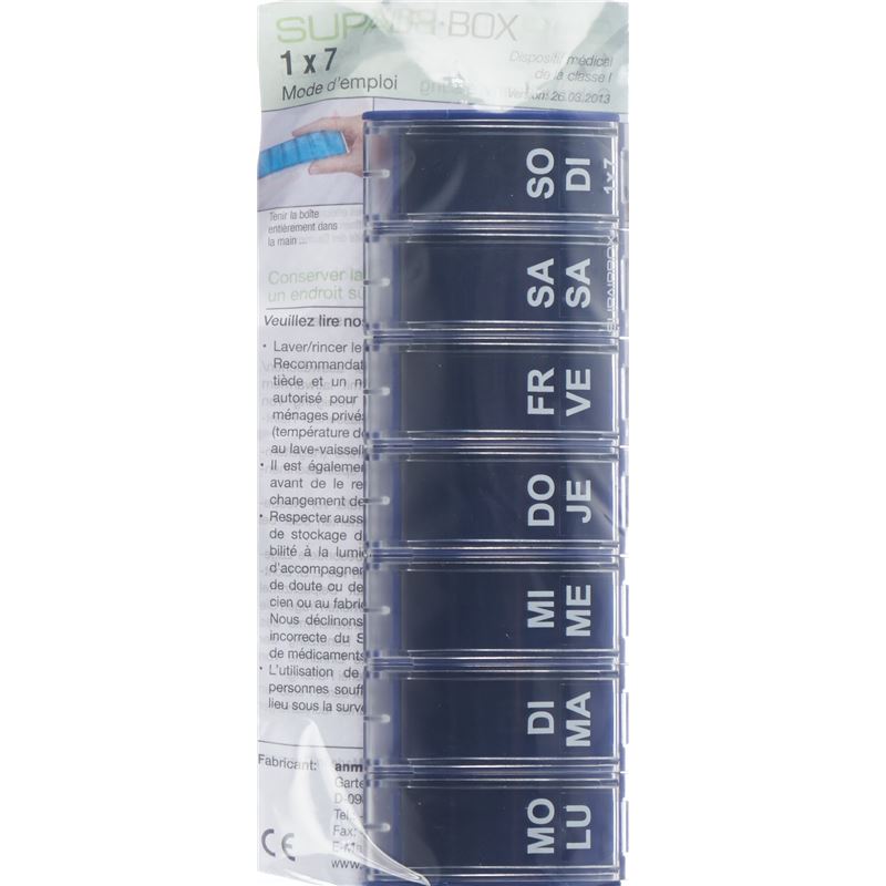 SUPAIRBOX 1x7 Wochendispenser D/F blau