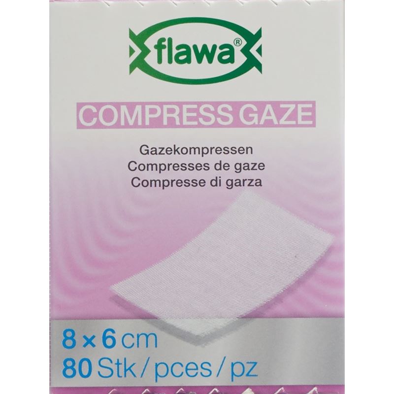 FLAWA Gazekompressen geschn 6x8cm keimred 80 Stk