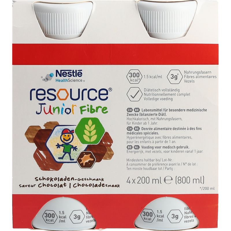 RESOURCE Junior Fibre Schokolade 4 Fl 200 ml