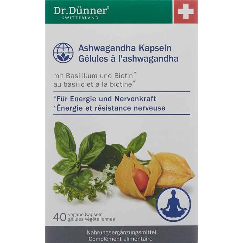 DÜNNER Ashwagandha Energie+Nerven Kaps 40 Stk