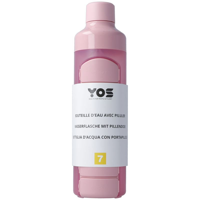 YOS Bottle Wochendispenser 375ml mit 7Fächern pink