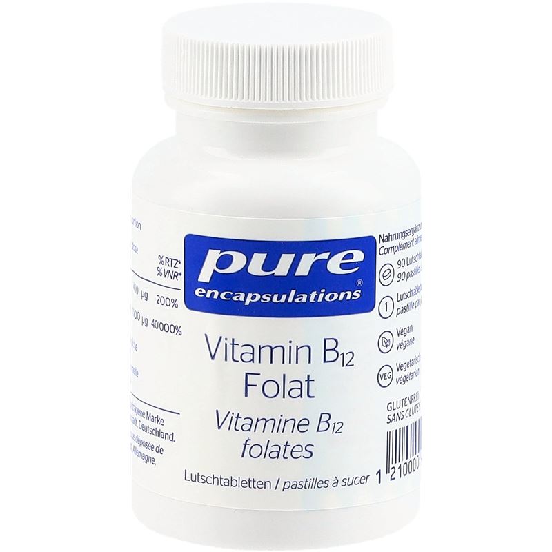 PURE Vitamin B12 Folat Lutschtabl CH Ds 90 Stk