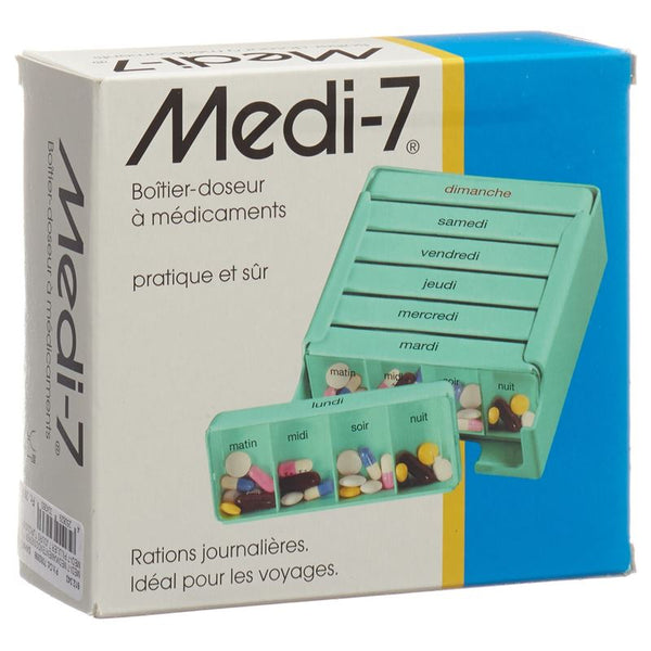 SAHAG Medi-7 Medidosierer 7 Tage 4 Fächer türkis F