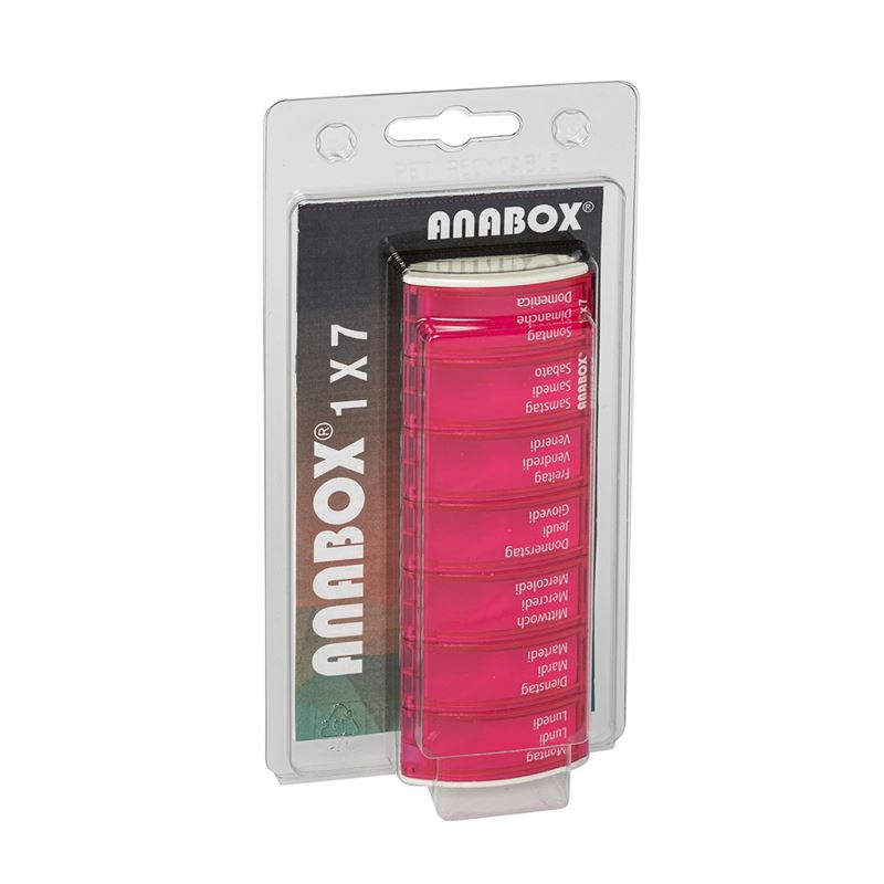 ANABOX Medidispenser 1x7 pink D/F/I im Blister