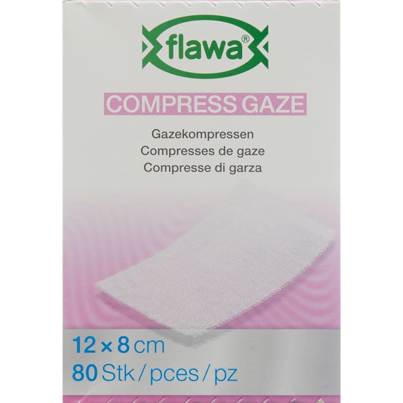 FLAWA Gazekompressen geschn 8x12cm keimred 80 Stk