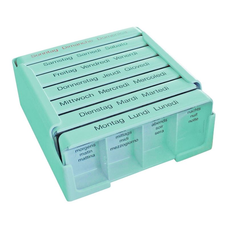 MEDI-7 Medikamentendosierer 7 Tage D/F/I türkis