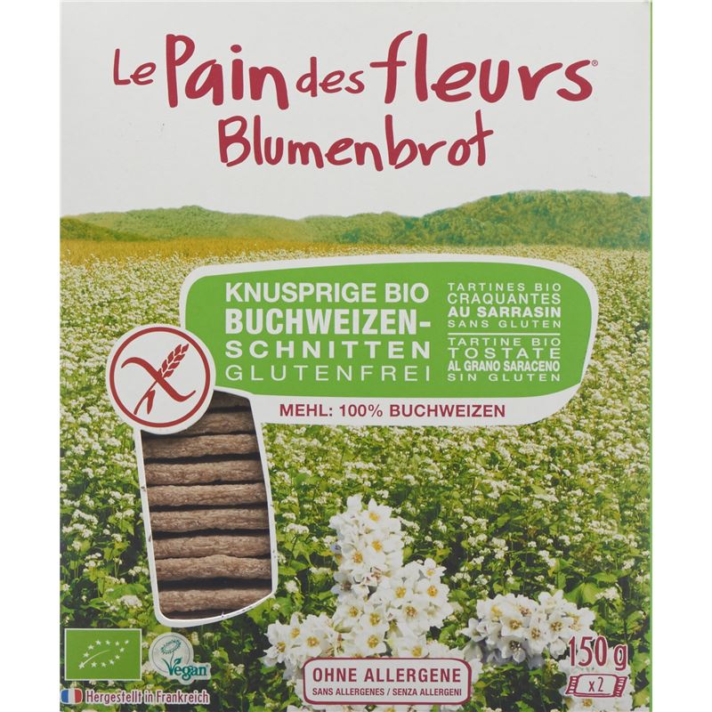 BLUMENBROT Knusp Schnitt Buchw Bio glut fr n 150 g