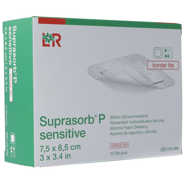 SUPRASORB P sensitive border lite 7.5x8.5cm 10 Stk