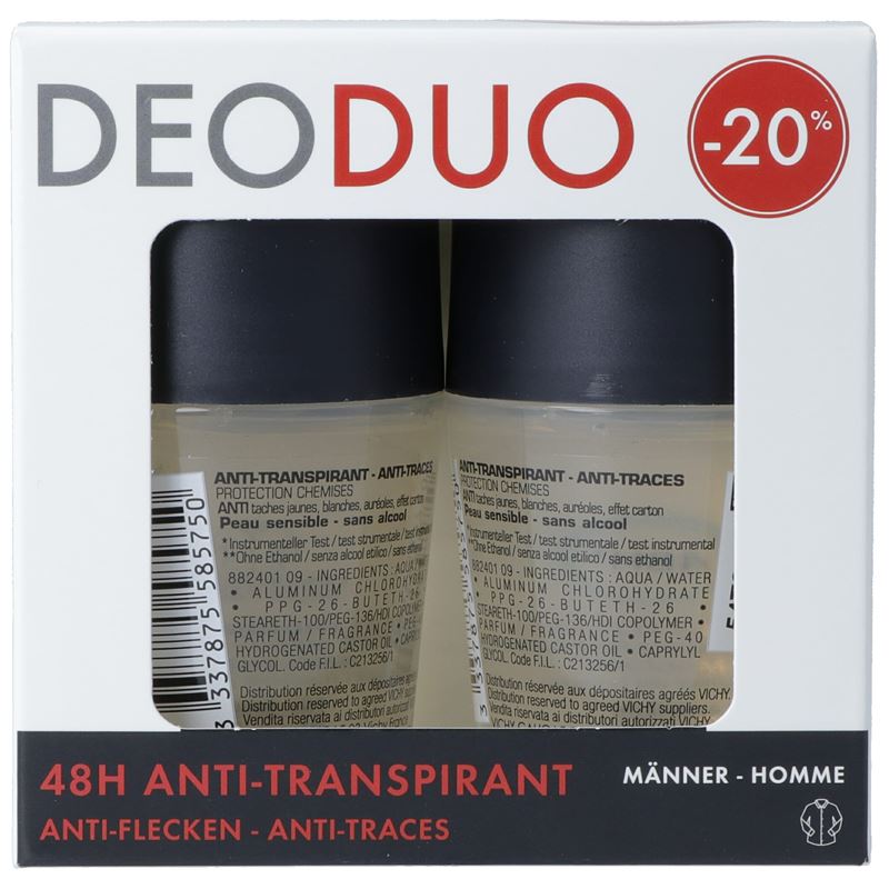VICHY Homme Deo Anti-Fleck Roll on -20% 2 x 50 ml