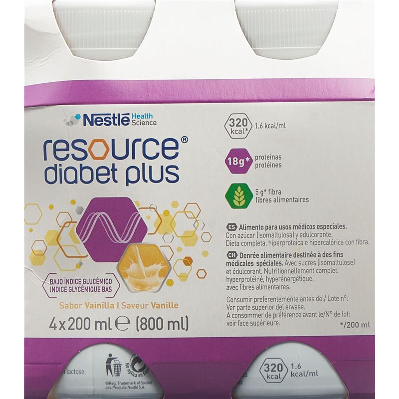 RESOURCE Diabet Plus Vanille 4 Fl 200 ml