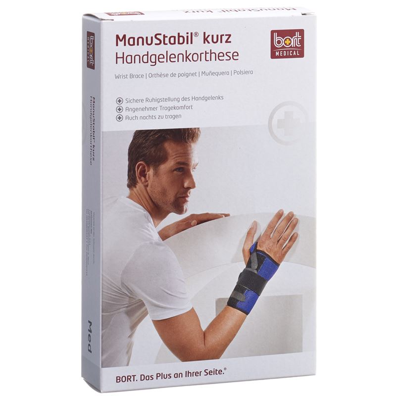 BORT MANUSTABIL kurz M -19cm links schwarz