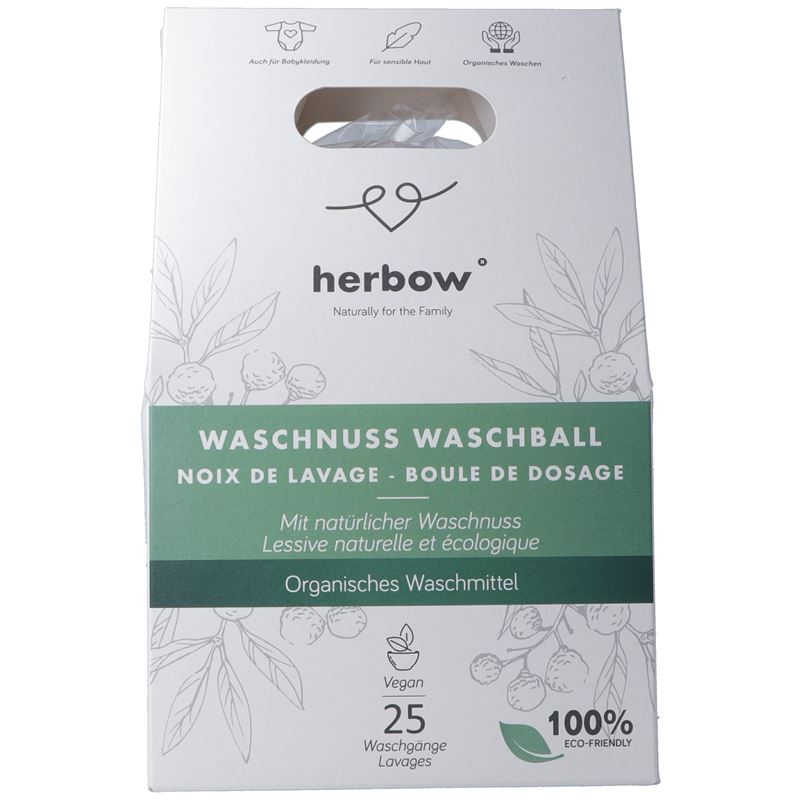 HERBOW Waschnuss Waschball 100% natürlich 5 Stk
