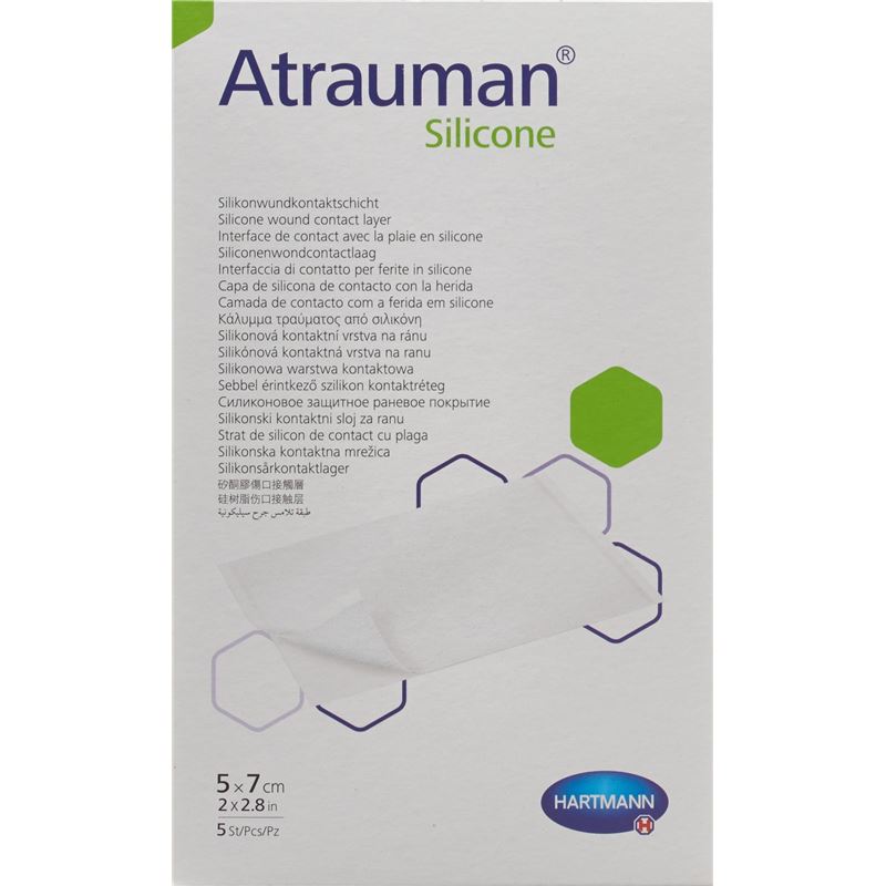 ATRAUMAN Silicone 5x7cm steril 5 Stk