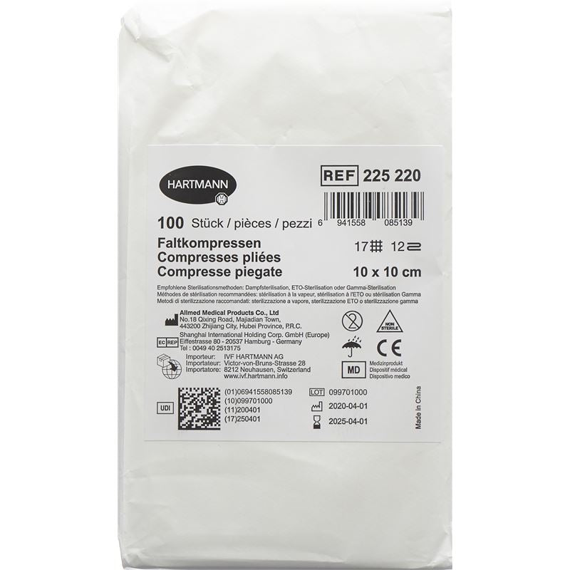 IVF Faltkompresse T17 10x10cm 12fach 100 Stk