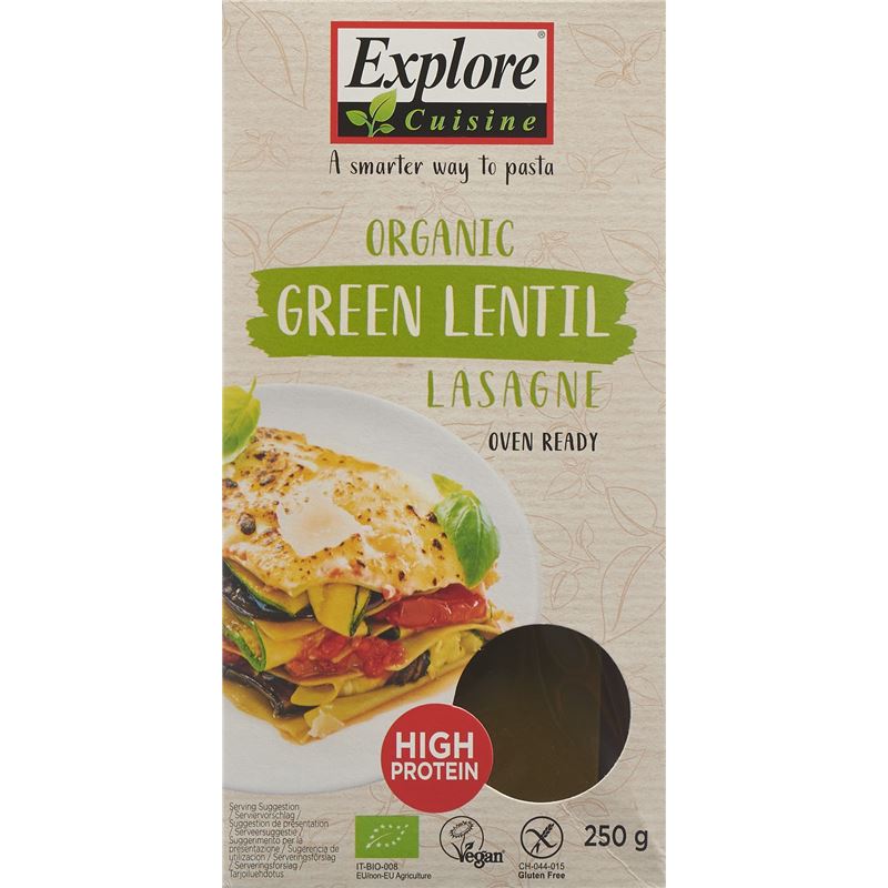 EXPLORE CUISINE Lasagne aus Grün Linsen Bio 250 g
