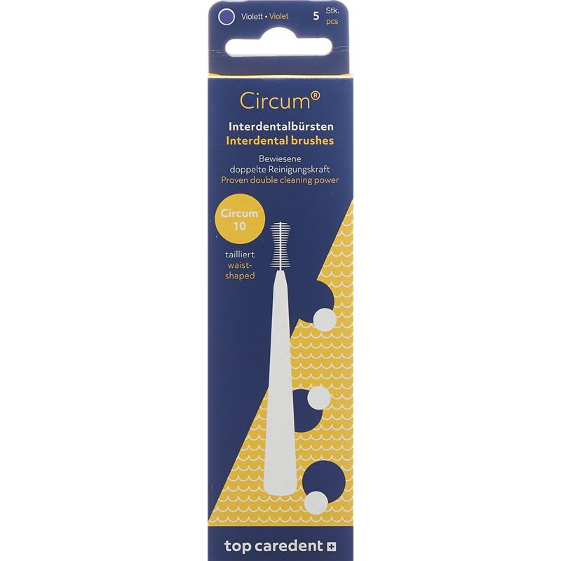 TOP CAREDENT Circum 10 Int Bürsten violett 5 Stk