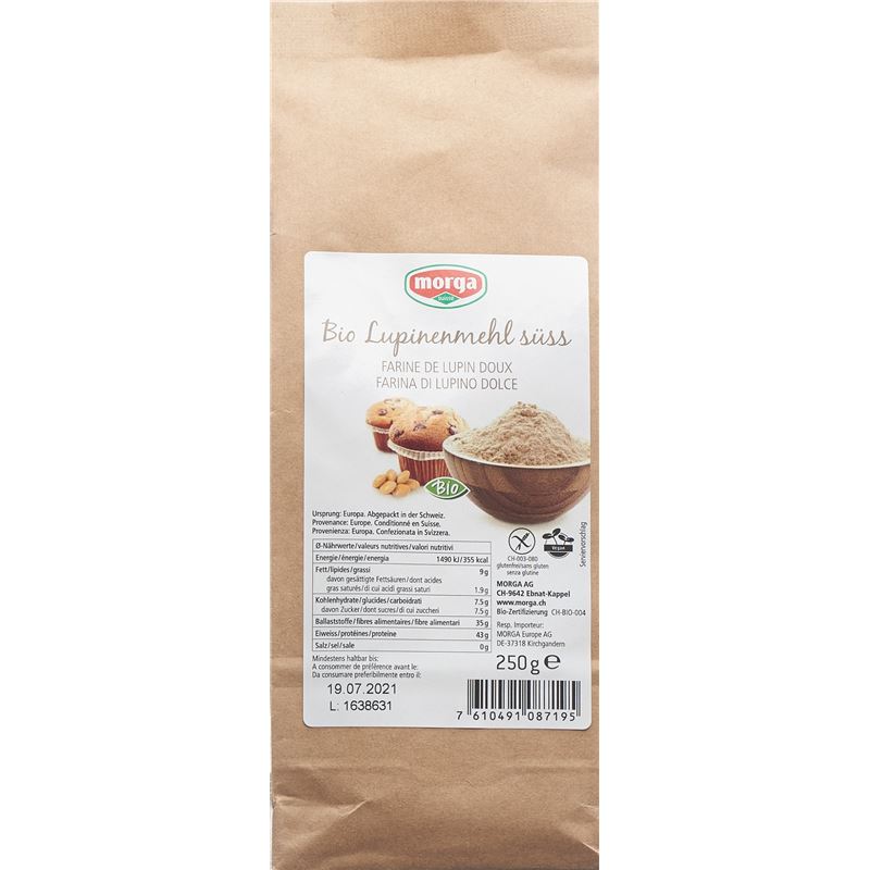 MORGA Lupinenmehl süss Bio glutenfrei 250 g