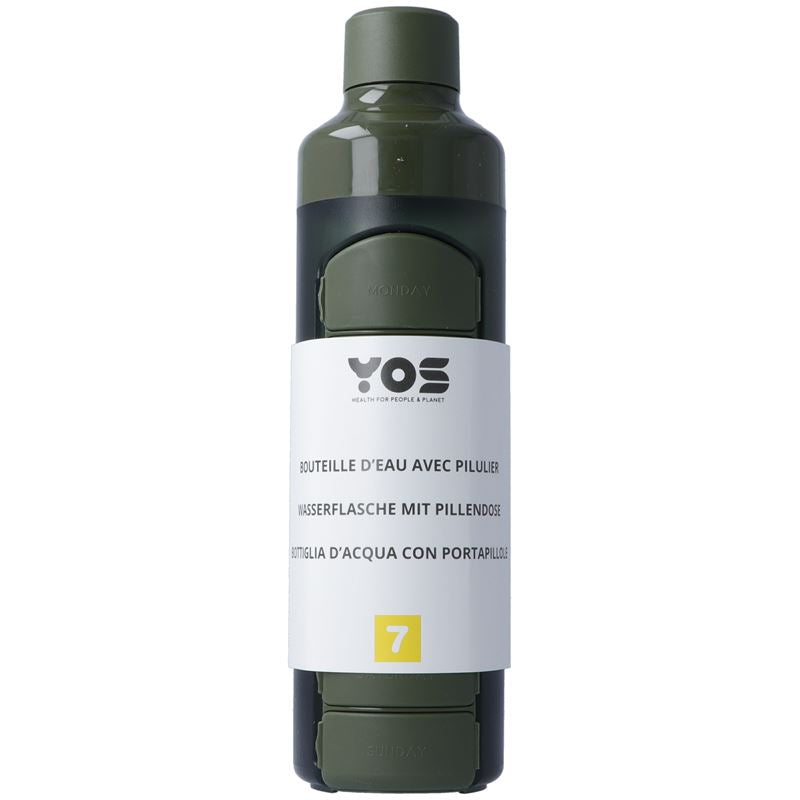 YOS Bottle Wochendispenser 375ml mit 7Fächern grün