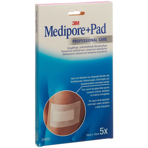 3M MEDIPORE+PAD 10x15cm Wundkissen 5x10.5cm 5 Stk
