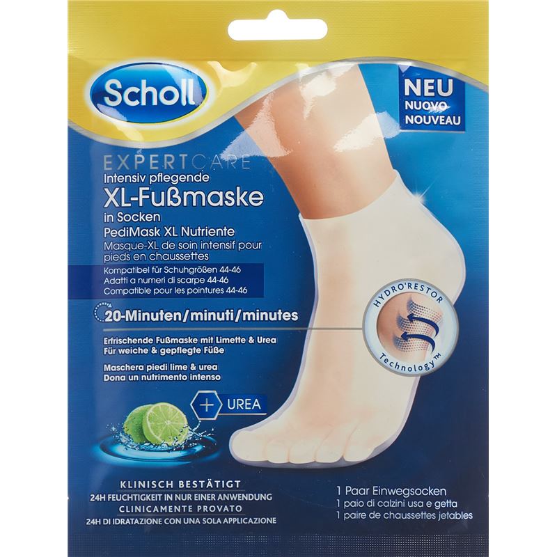 SCHOLL Expert Care erfri Fussmaske XL Limet 1 Paar