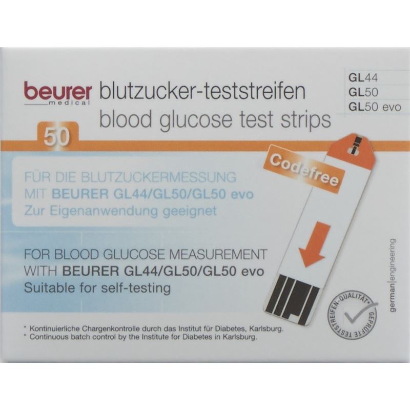 BEURER Teststreifen f GL44+GL50 mmol/L 2 x 25 Stk