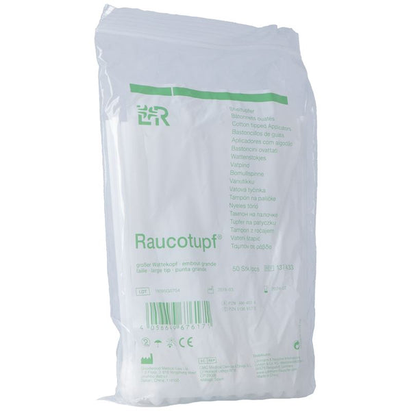 RAUCOTUPF Wattestäbch 15cm gr Kopf Btl 50 Stk