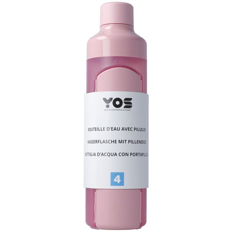 YOS Bottle Tagesdispenser 375ml mit 4Fächern pink