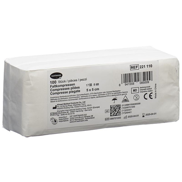IVF Faltkompresse T17 5x5cm 8fach 100 Stk