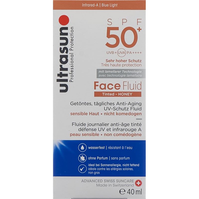 ULTRASUN Face Fluid SPF50+ Tinted HONEY 40 ml