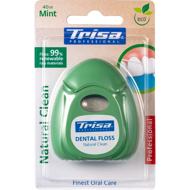 TRISA Natural Clean Zahnseide 40m mint