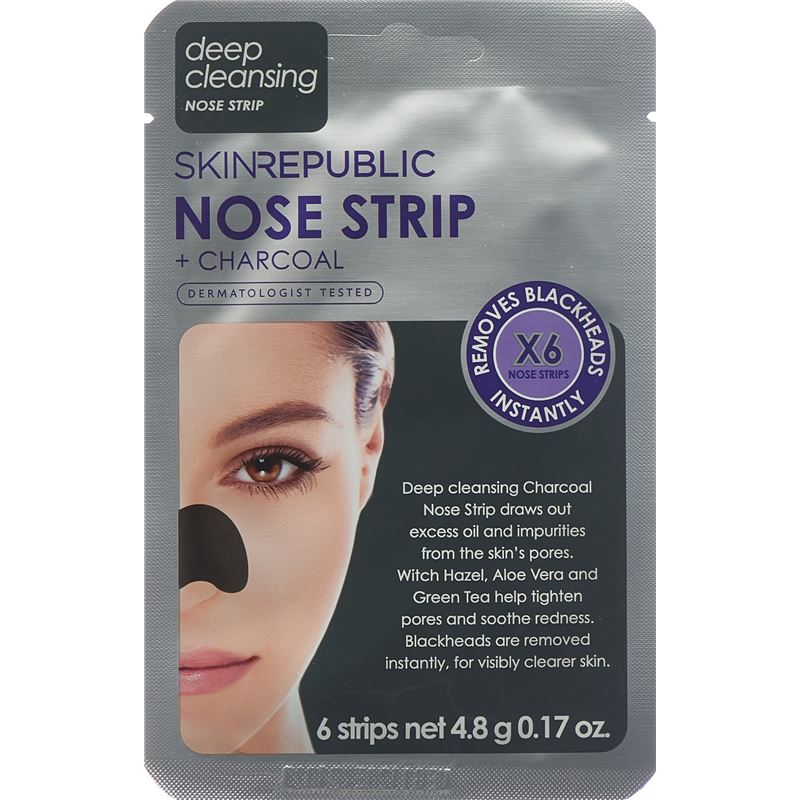 SKIN REPUBLIC Charcoal Nose Strips Btl 6 Paar