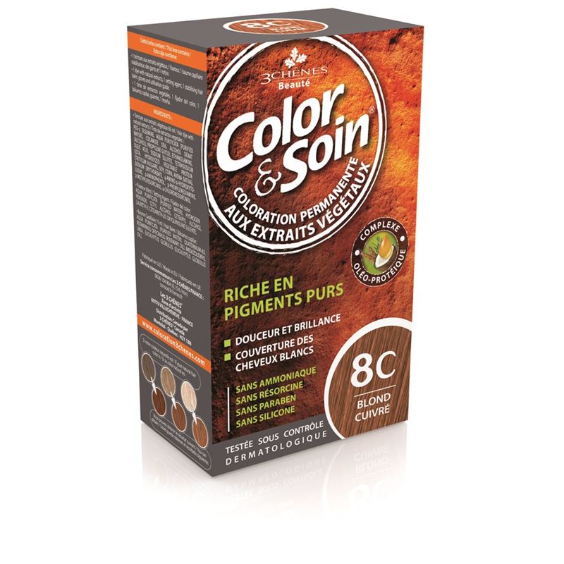 COLOR & SOIN Coloration 8C blond cuivré 135 ml