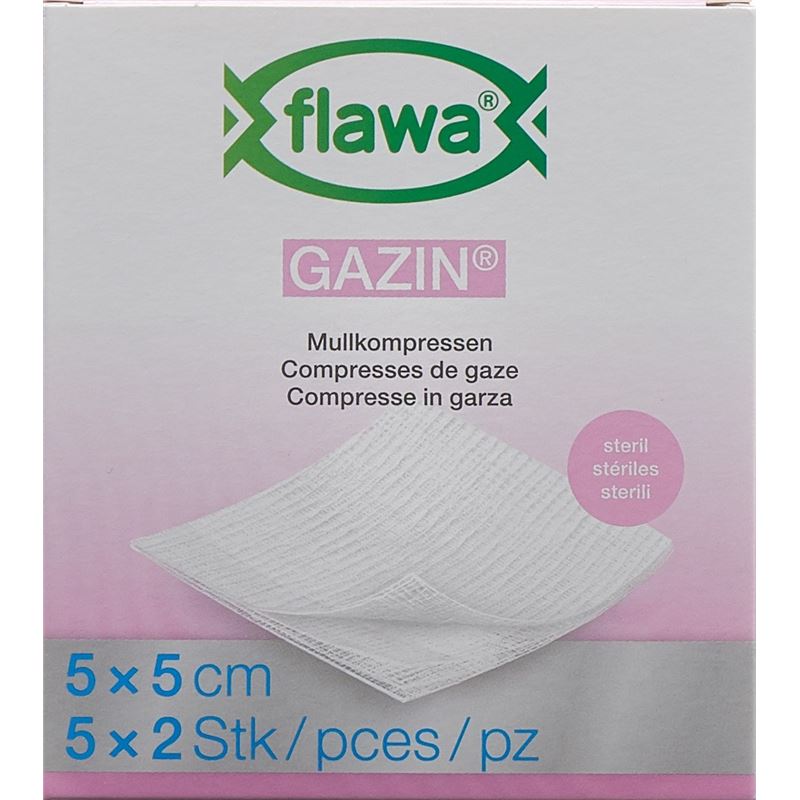 FLAWA Gazin Mullkompres 5x5cm steril 5 x 2 Stk