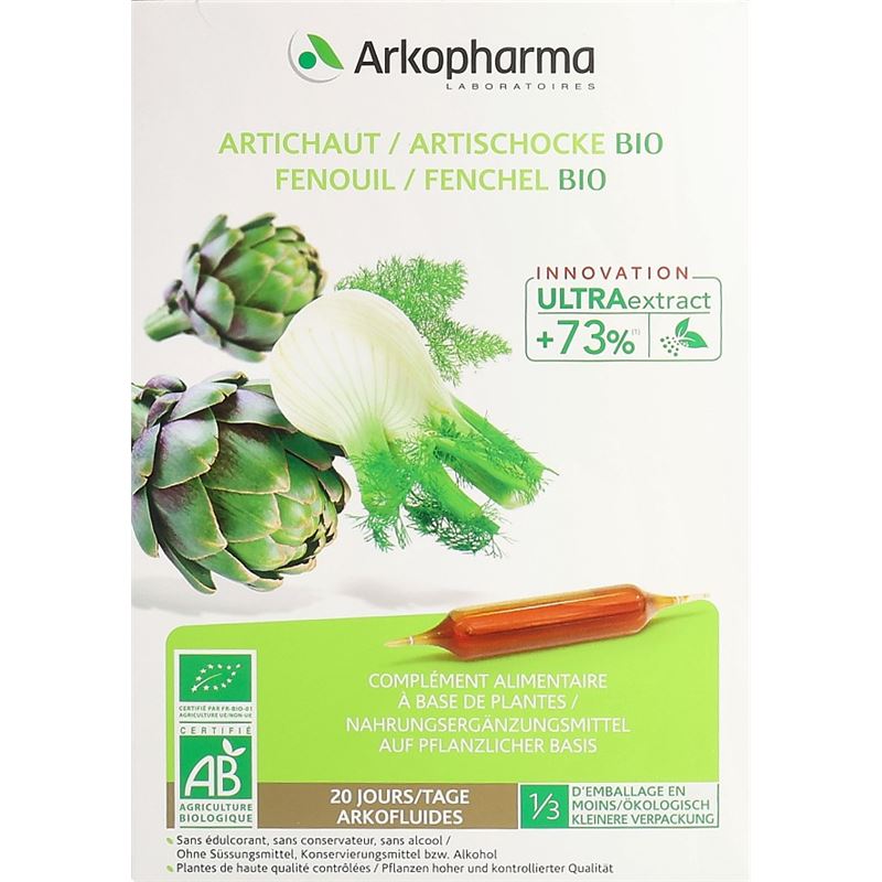ARKOFLUIDE Artischocke-Fenchel Bio 20 Amp 10 ml