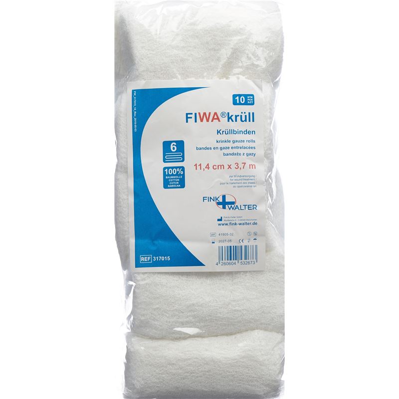 FIWA Krüllbinde 11.4cmx3.7m unsteril 10 Stk